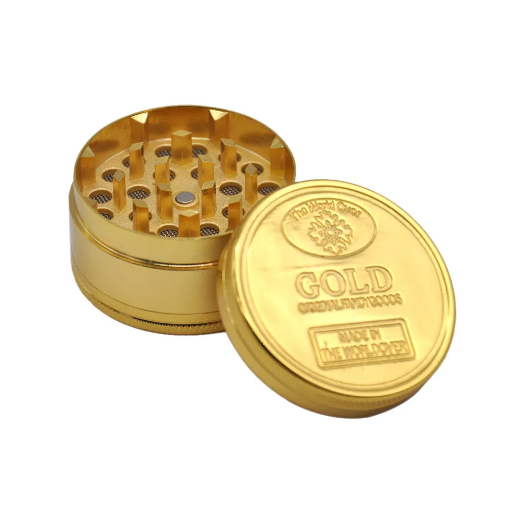 50mm Golden Herb Grinder 3 Pieces