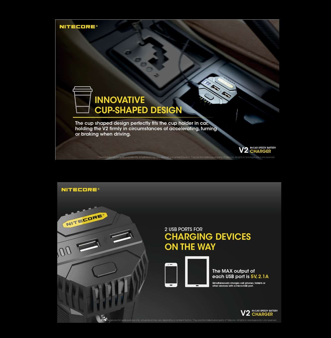 Nitecore V2 In-car 3A Quick Charger