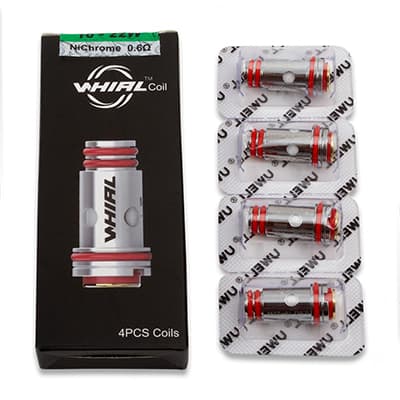 Uwell Whirl Replacement Coils (0.6ohm & 1.8ohm) for Whirl 20, Whirl 22 Starter Kit (4 Pack)