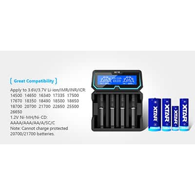 Xtar X4 4-slot Quick Charger with LCD Screen